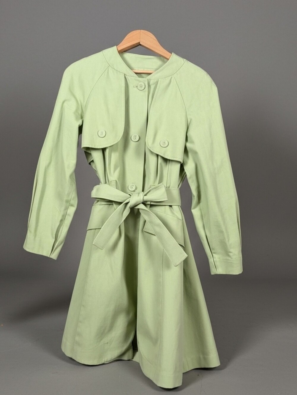 Simply Vera Vera Wang Light Green Tie-Belt Trench Coat